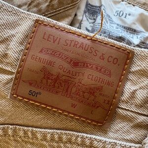 Levi's Brown Tan Denim Women 501 Jeans
